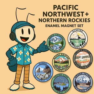 pazifischer Nordwesten Magnet Sammlung - 5,5 cm - einzeln verkauft - Reise Souvenir, Cre8Reisen, Email, Natur Enthusiasten, Reise, Geschenk