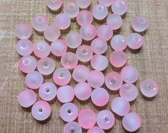 Fishing Beads Glass Premium Trout Beads, Steelhead Beads, Salmon Beads 8mm  Pink Glow in Dark