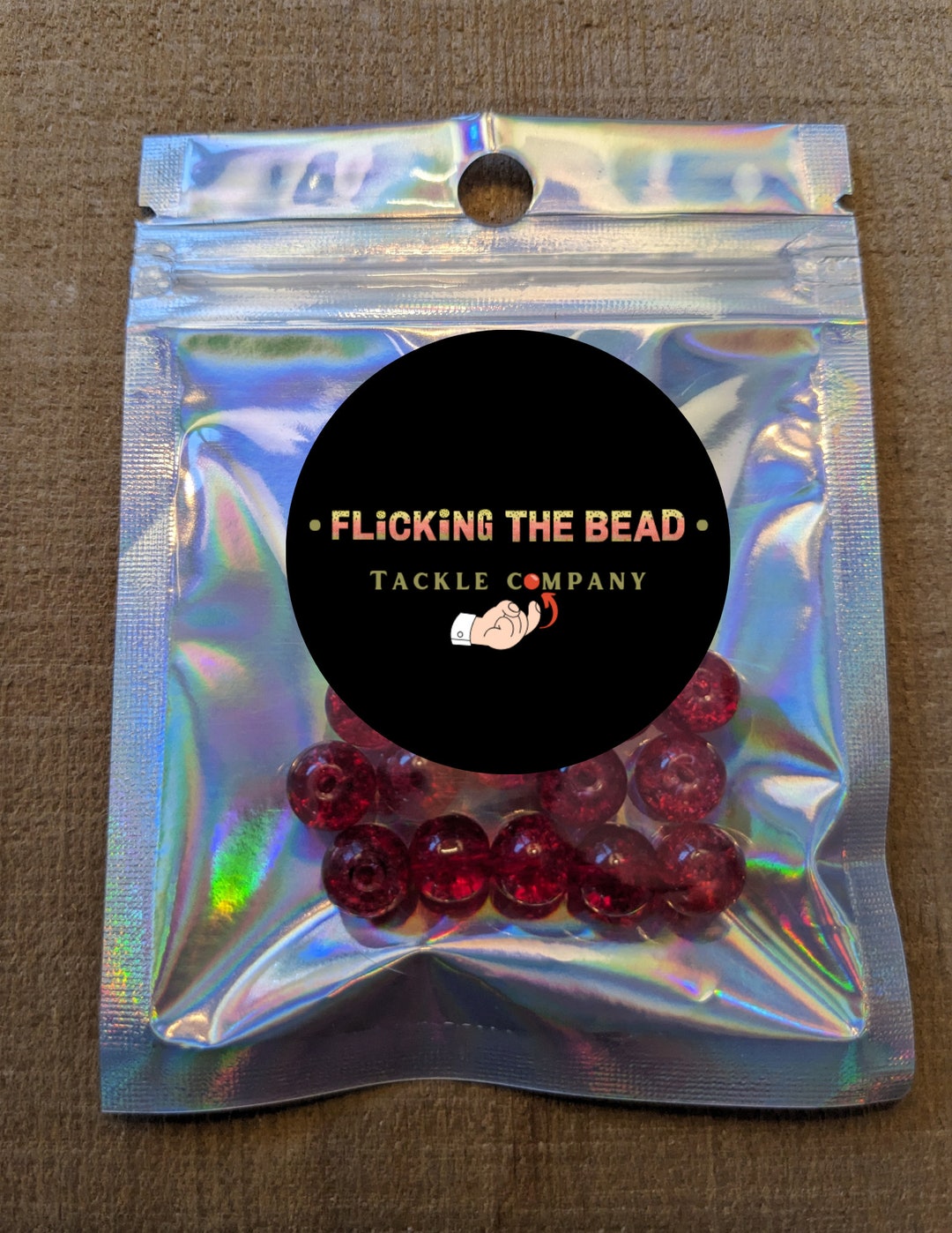 Fishing Beads Glass Premium Trout Beads, Steelhead Beads, Salmon Beads 8mm  Red Crackle 