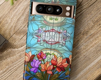 Stained Glass Flower Art Phone Case – Colorful Floral Design