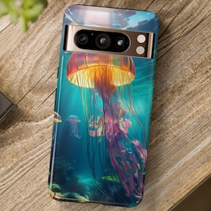 Mystical Jellyfish Google Pixel Case - Fits Pixel 9, 8 Pro, Pixel 8, Pixel 7, Pixel 6 Pro, Pixel 6, Pixel 5 - Ocean-Inspired Art for Pixel