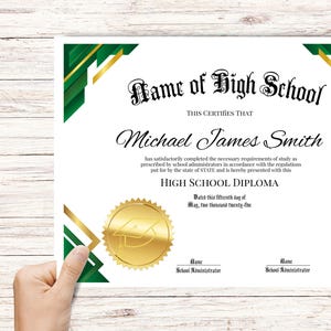 Editable High School Diploma Template - Home School Diploma - Instant Download - Printable Certificate