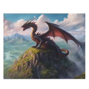 Majestueuze drakenpuzzel - epische fantasiekunst - 120, 252, 500 stukjes puzzel voor ontspanning en cadeaus