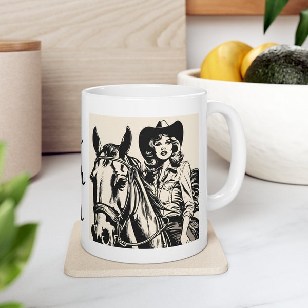 Cowgirl Mug Pearl Snaps Cute Coffee Cup Western Mug Cowgirl Style Sassy Gift for Her Gift for Friend Horse Mug Wild West