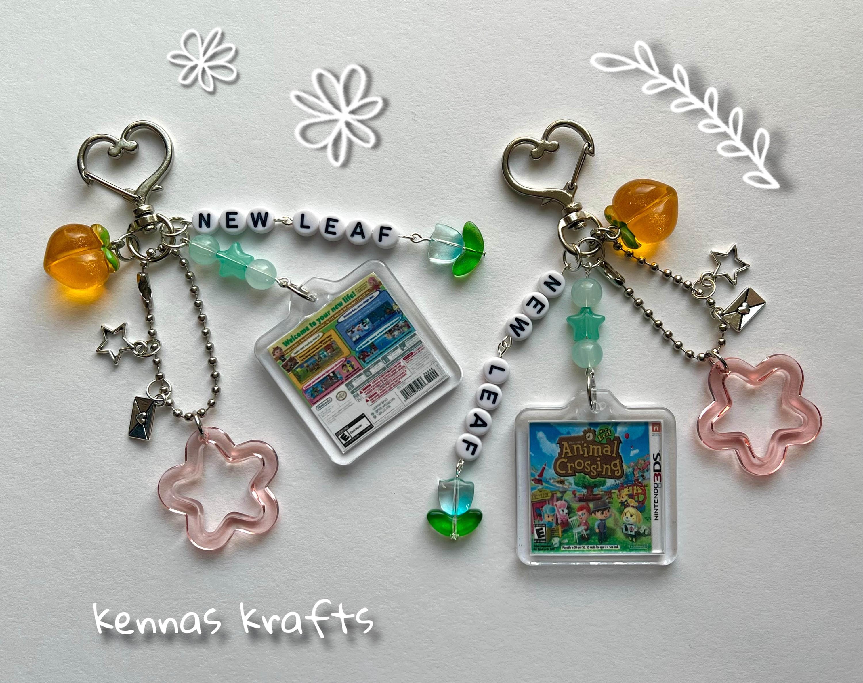 animal crossing inspired keychain charm beaded nintendo aesthetic video game