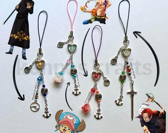Straw Hat Pirates Anime Keychain Phone Charms Devil Fruit Accessory