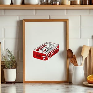 Sardine Digital Print, Wall Art for Living Room Decor or Kitchen Decor, Digital Illustration Art