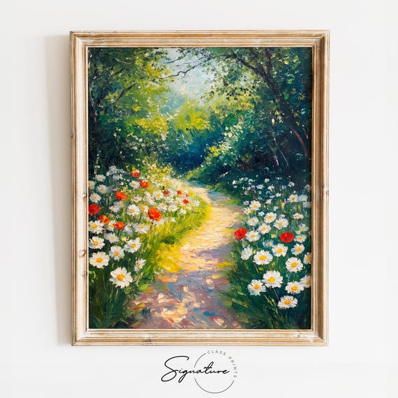 チューリップ畑の印象派絵画：春の花の風景（デジタルダウンロード