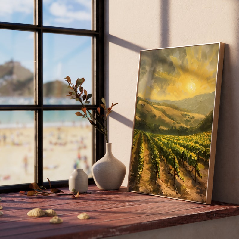 Napa Valley Vineyard Sunset Printable Art, California Wine Country ...