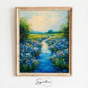 Vintage Oil Painting in Claude Monet Style - Printable Impressionist Wall Art, Rustic Cottagecore Decor, Digital Download Art 3892