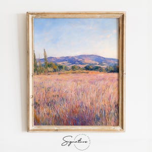 Sommerwiese Schaum Landschaft druckbar - Rustikale Natur Kunstwerk, erdige Frühlings und Sommer Dekoration, Cottagecore Blumenwand Kunst 3898
