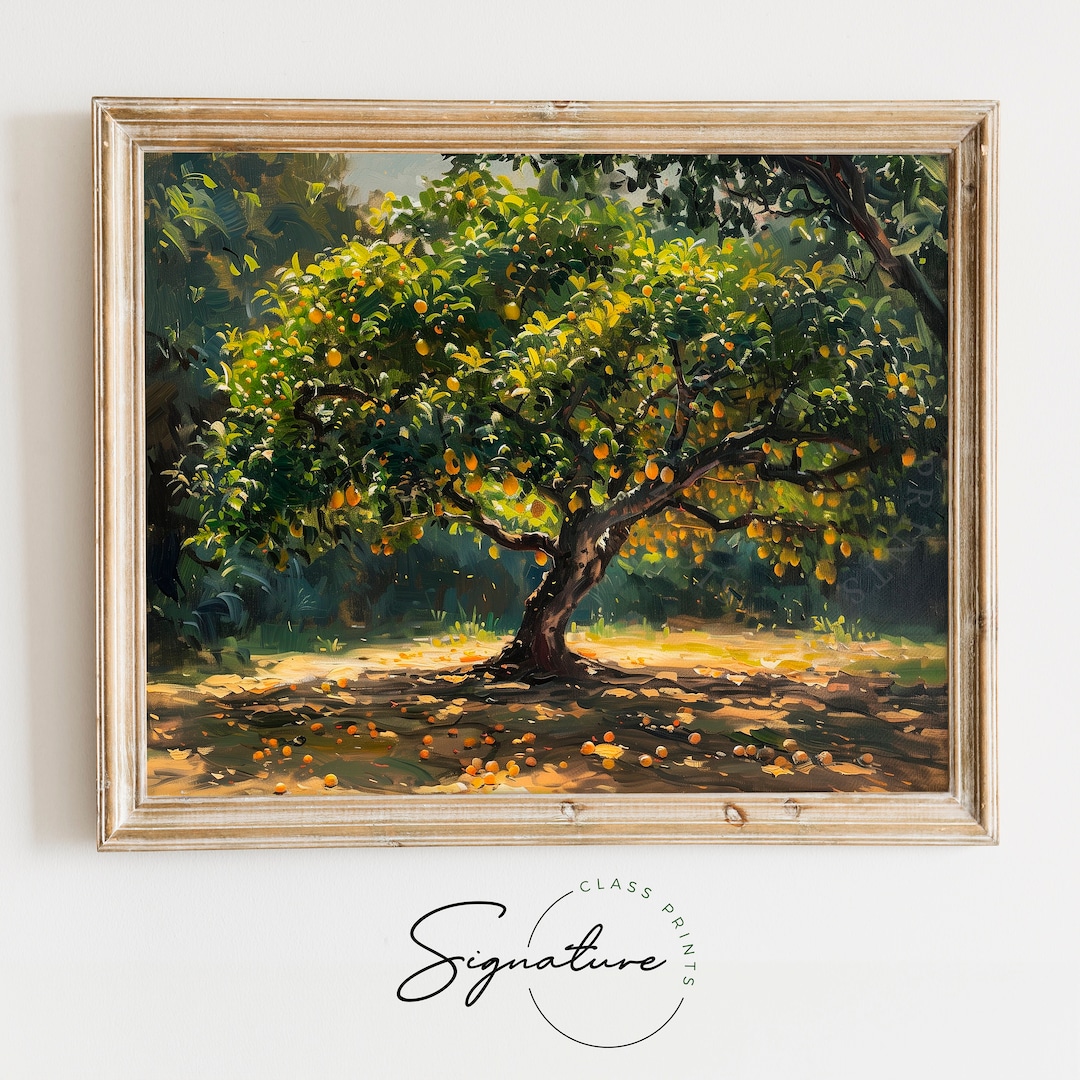 Printable Tropical Mango Tree Painting - Lush Greenery Art