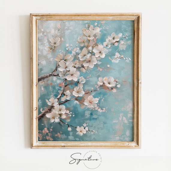 Cherry Blossom Tree Art Print, Printable Spring Bloom Art, Serene Sakura Wall Art, Pastel Floral Decor, Large Botanical Home Artwork | 507