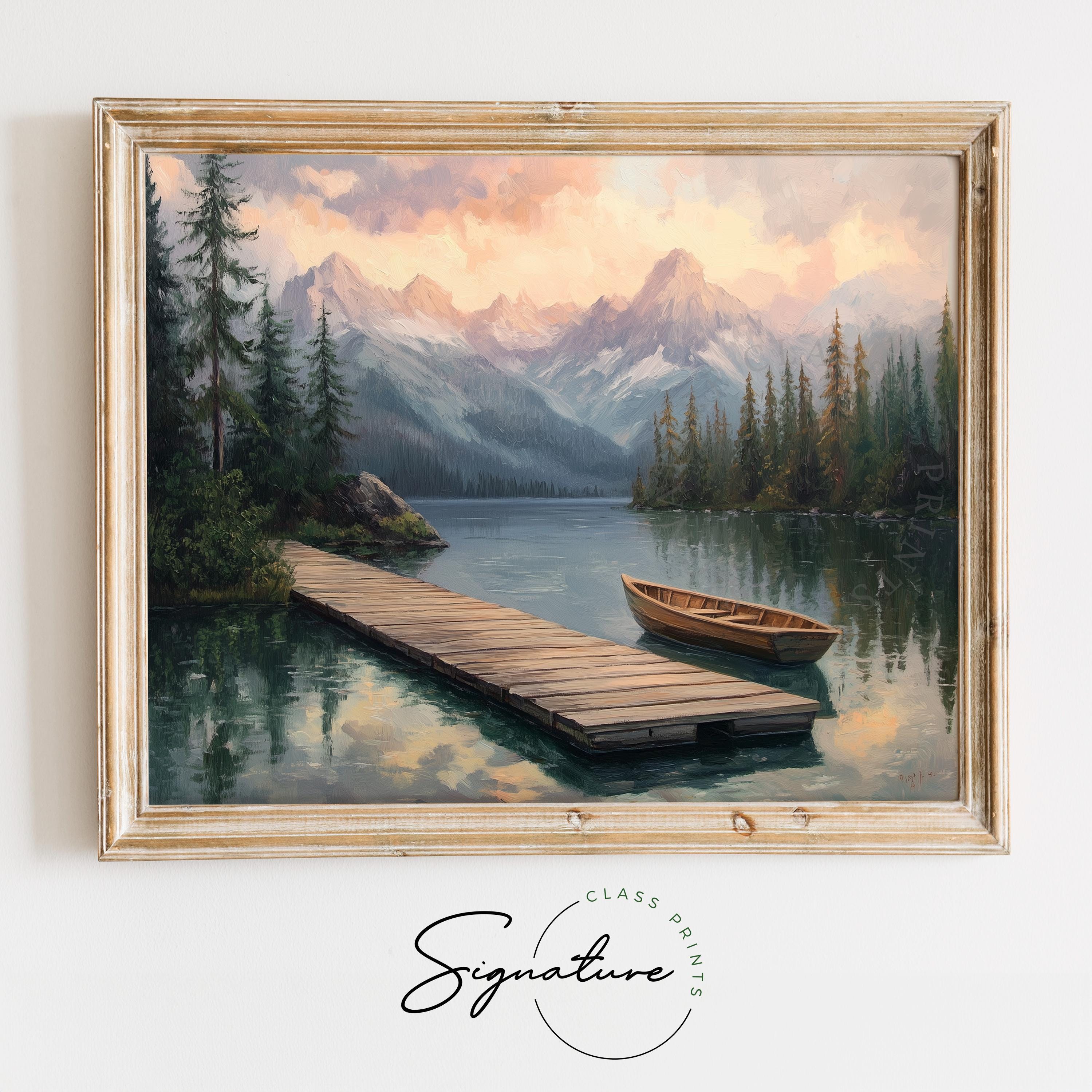 Swiss Lakeside Dock With Mountain View - Tranquil Cottagecore