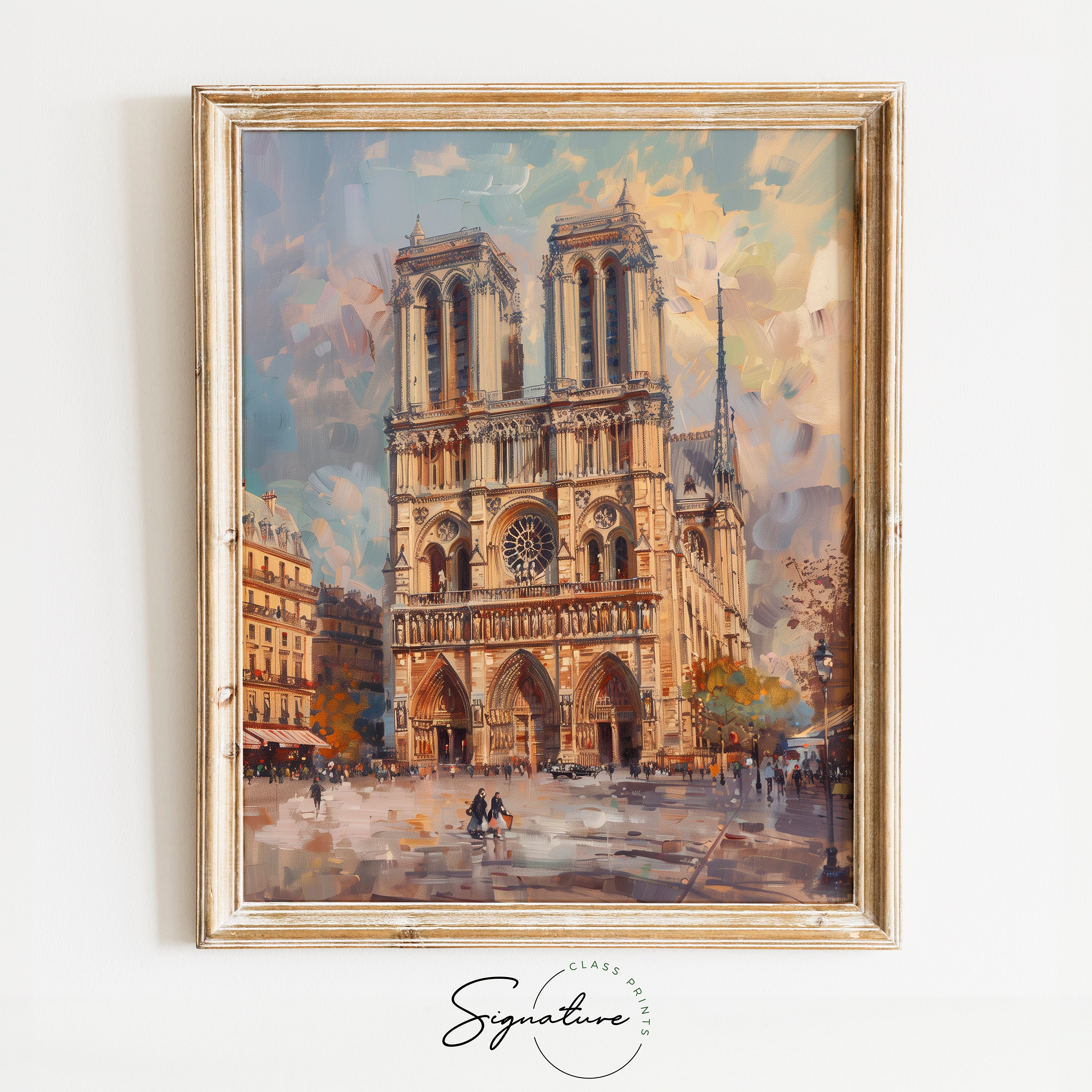 Notre-dame Cathedral Printable Wall Art, Parisian Landscape Scene