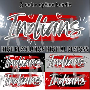 Indians Mascot PNG Bundle: Red & Gray Spirit Wear (Digital Download)