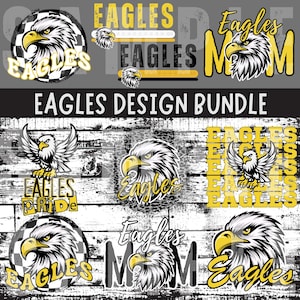 Eagles Digital Download png Bundle, Eagles Mascot png deal, Eagles Mom png, Eagles Black and Gold Design Bundle, Eagles Black and Yellow png