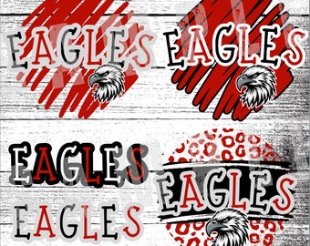 Pacote PNG do mascote Preppy Red Eagles (download digital)