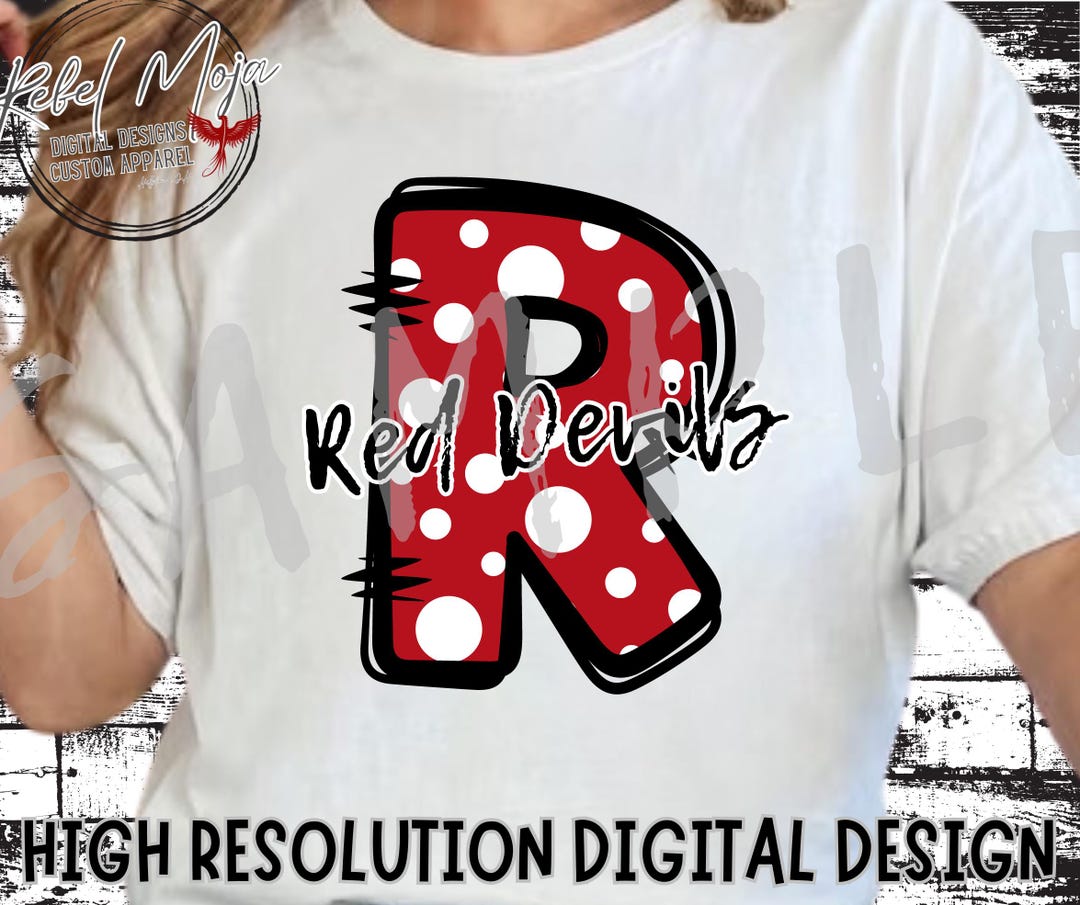 Red Devils Mascot Doodle Letter Digital Download PNG - Etsy