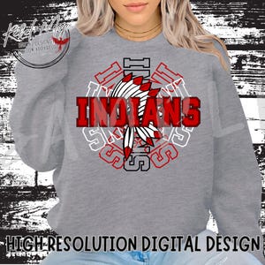 Indians Mascot PNG Bundle: 4 Color Options (Digital Download)
