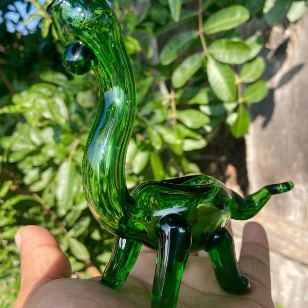 Dinosaur Tobacco Glass pipe Green glass