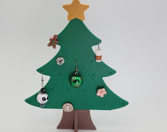 Festive 3D-Printed Christmas Tree Earring Holder – Available in Three Sizes