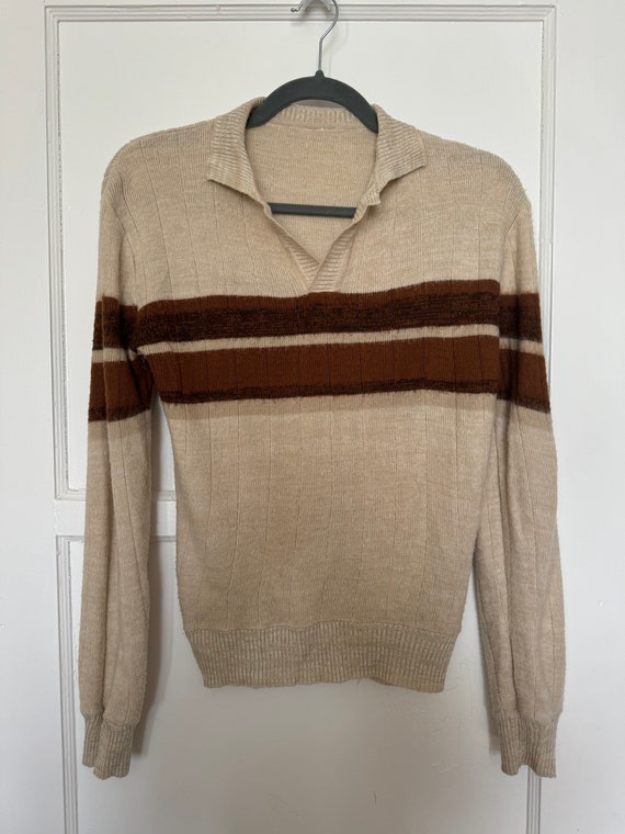 Vintage Cream and Brown Sweater