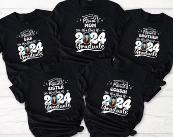 Custom T Shirt, Personalized Graduation Trendy Shirts, Custom Graduation Shirt, Class of 2024 Graduation Family Shirt, Proud Family Shirt