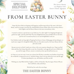 Letter from the Easter Bunny Editable Canva, Letter from Easter Bunny, Editable Easter Bunny Letter Template, Kids Easter Bunny Letter