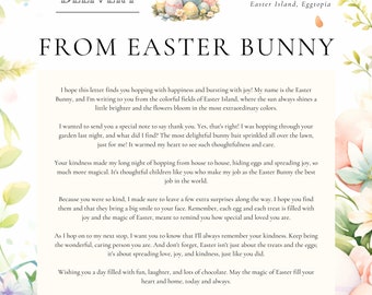 Letter from the Easter Bunny Editable Canva, Letter from Easter Bunny, Editable Easter Bunny Letter Template, Kids Easter Bunny Letter