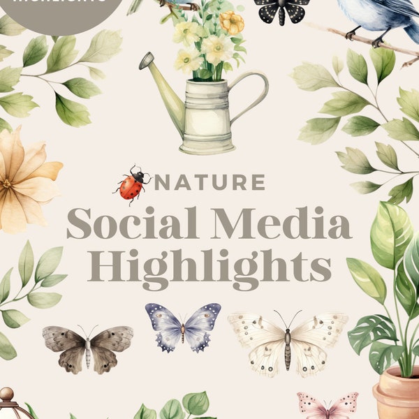 Nature Instagram Story Highlight Icons | Nature Icons | Boho Instagram | Nature Inspired Green Instagram Icons | Botanical Theme Plant Icons