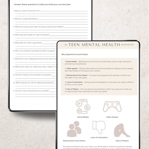 Mental Health Workbook For Teenagers, Teen Therapy Workbook, Anxiety Journal, Kids Mental Health, Teenager Coping Skills, GAD, Self Care