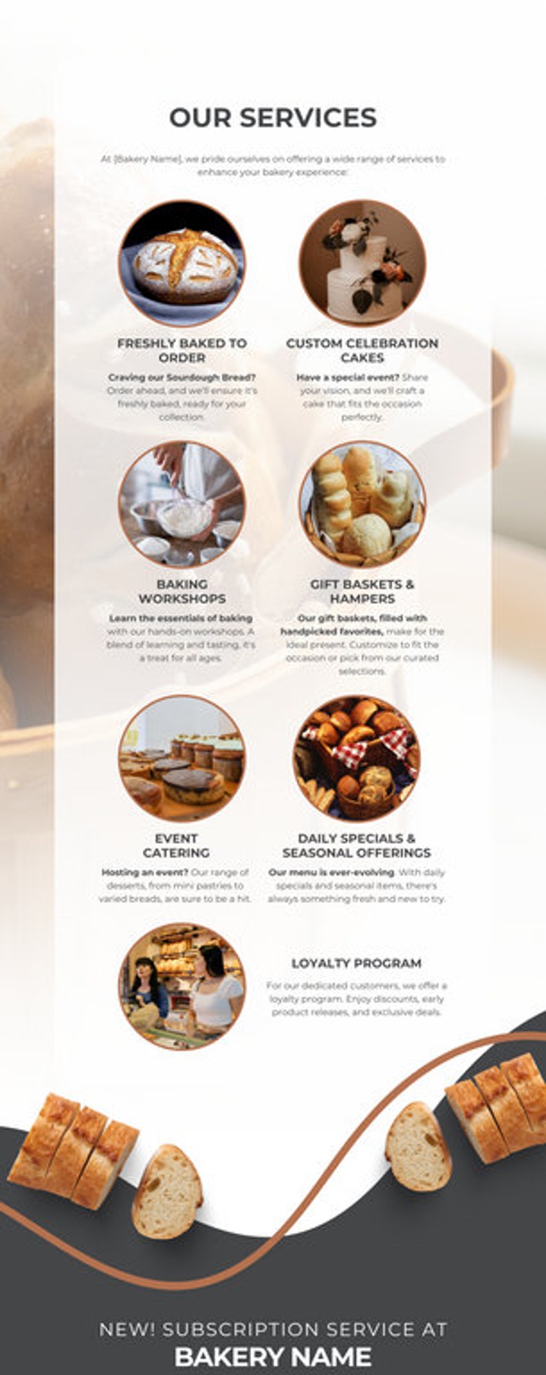 Bakery Website Template Canva, Website Template for Bakery, Bakery Website Canva Template, Bakery Canva Website, Dessert Store Website Temp image 3