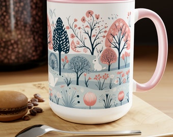 Tasse à café de Pâques, Pâques, Cadeau pour elle, Cadeau, Tasse de Pâques, Tasse de lapin, Tasse de printemps, Tasse nature, Tasse de Pâques mignonne, Idée cadeau de Pâques