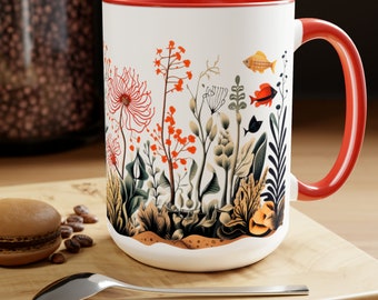 Ocean Mug, Coral Reef Mug, Fish lover Mug, Underwater Mug, Seascape Mug, Aquarium Mug, Gift for Him, Gift for Her