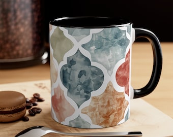 Abstract Pastel Mug, Gift for Her, Gift, Mug, Watercolor Pattern Mug, Everyday Mug