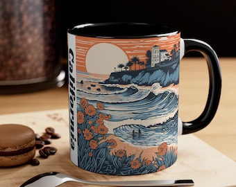 California Gift For Her, Surfing Mug, coffee mug, California gifts, California Gift for Him, California Moving Gift, California Souvenir