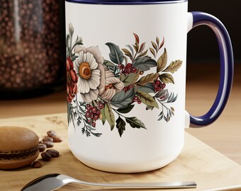 Flower Mug, Gift for Her,  Mothers Day Mug, Gift, Cottagecore Coffee Mug, Pastel Floral Nature Mug, Flower Garden Lover