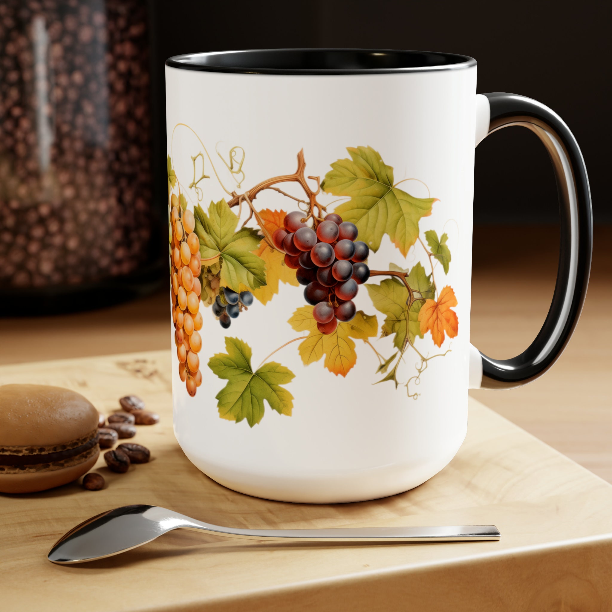 Grape Mug, Grapevine Mug, Wine Mug, Plant Mug 15oz
