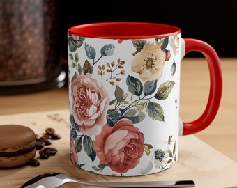 Floral Mug, Gift for Her,  Mothers Day Mug, Gift, Cottagecore Coffee Mug, Pastel Floral Nature Mug, Flower Garden Lover