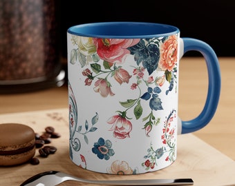 Floral Mug, Gift for Her,  Mothers Day Mug, Gift, Cottagecore Coffee Mug, Pastel Floral Nature Mug, Flower Garden Lover