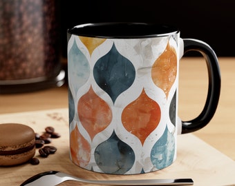 Abstract Pastel Mug, Gift for Her, Gift, Mug, Watercolor Pattern Mug, Moroccan Tile Mug,  Everyday Mug