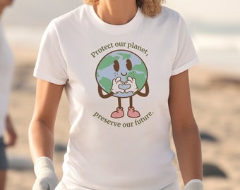 Earth Day Graphic T-Shirt, 'Protect Our Planet, Preserve Our Future', Unisex Jersey Short Sleeve Tee