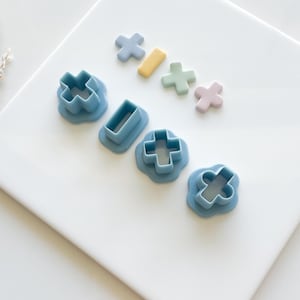 Math Symbol Polymer Clay Cutters, Plus, Minus, Teacher Clay Cutters, Back to School, Teacher Gift DIY