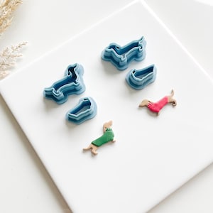 Dachshund Clay Cutter, Weenie Dog, Sweater, Christmas Polymer Clay, Holidays, Unique, Cute, Fun Cutters