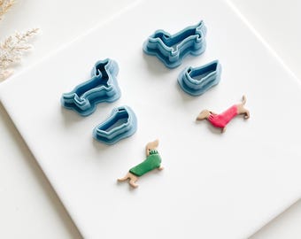 Dachshund Clay Cutter, Weenie Dog, Holiday Sweater, Christmas Polymer Clay, Holidays, Unique, Cute, Fun Cutters