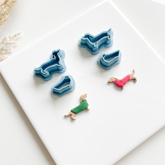 Dachshund Clay Cutter, Weenie Dog, Holiday Sweater, Christmas Polymer Clay, Holidays, Unique, Cute, Fun Cutters
