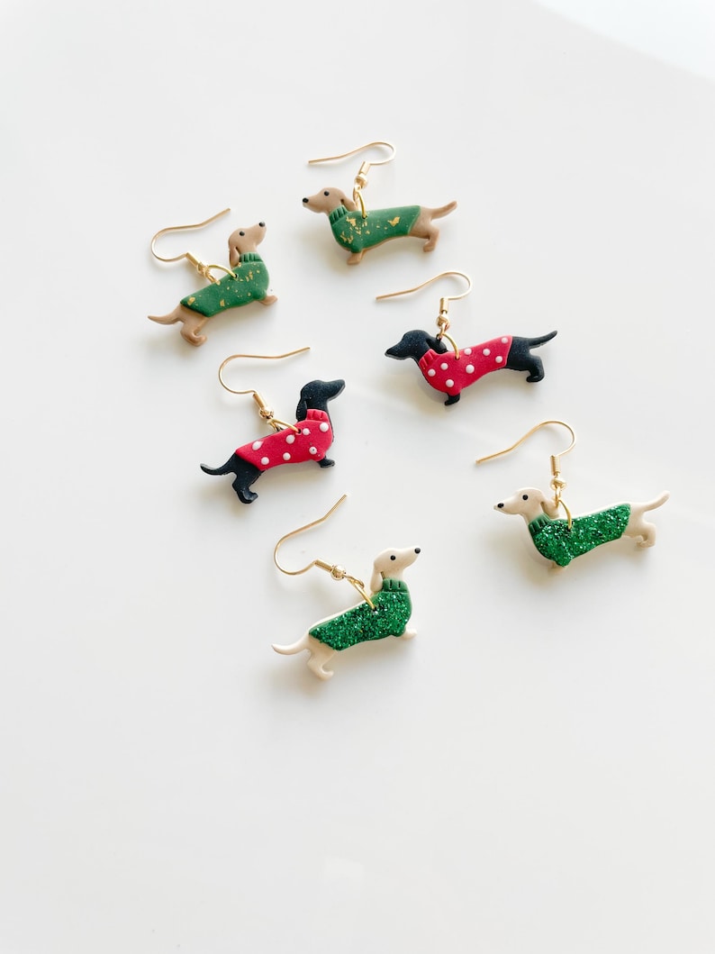 Dachshund Clay Cutter, Weenie Dog, Holiday Sweater, Christmas Polymer Clay, Holidays, Unique, Cute, Fun Cutters