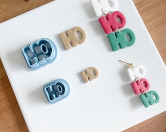 HO HO HO Letters Clay Cutters, Christmas Polymer Clay Cutters, Holidays, Unique, Cute, Fun Cutters