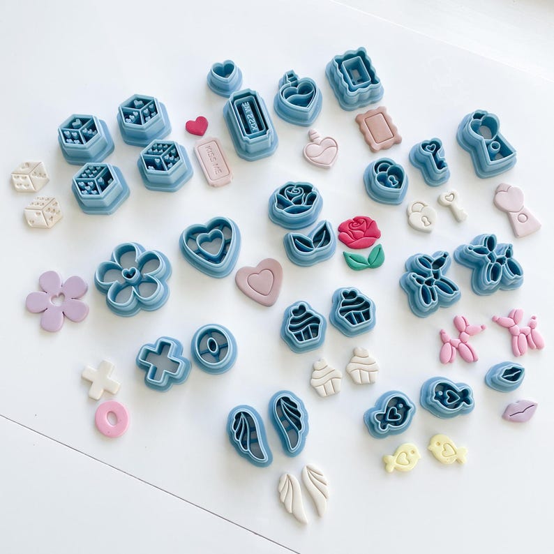 Valentine's Clay Cutters, Valentines Day Cutters, Heart Cutters, Rose Cutters, Love Potion, Cupid, XO Letters, Unique, Cute, Polymer Clay